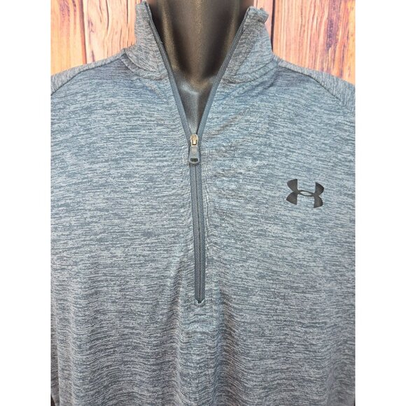 Under Armour Mens HeatGear 1/4 Zip Mock Neck Pullover Medium - Picture 3 of 8